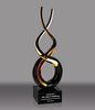 Black & Gold Art Glass Twist- 13 inch [AGC23]