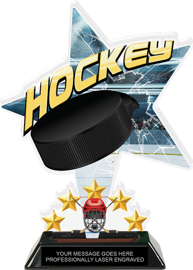Hockey Shattered Star Colorix Acrylic Trophy- 8.5 inch [TACR85-STR-HK-Q]