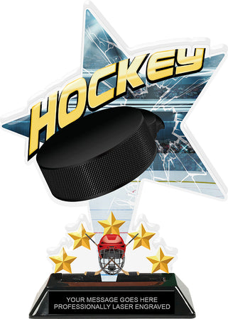Hockey Shattered Star Colorix Acrylic Trophy- 8.5 inch [TACR85-STR-HK-Q]