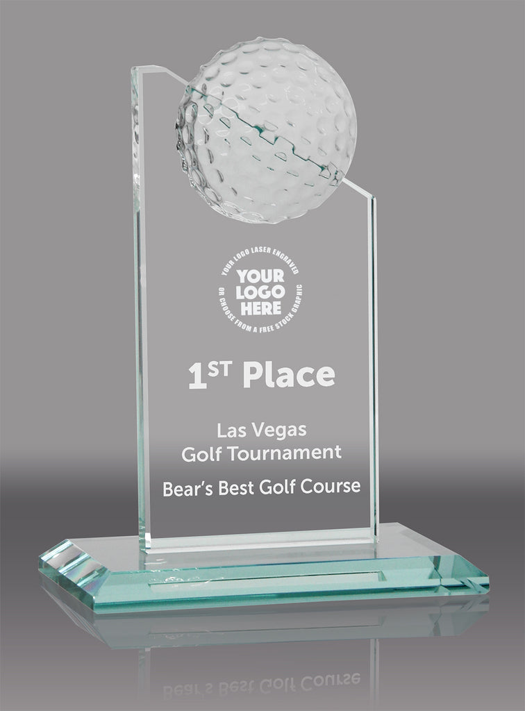 Jade Glass Peak Golf Award - 6.5 inch [JGPGLF6]