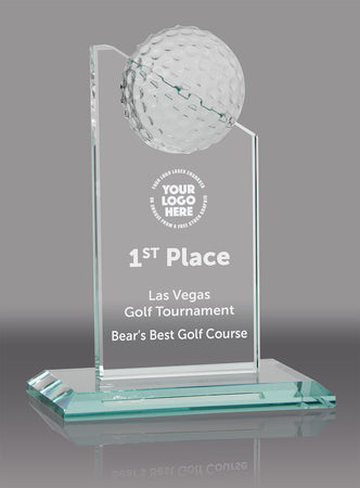 Jade Glass Peak Golf Award - 6.5 inch [JGPGLF6]