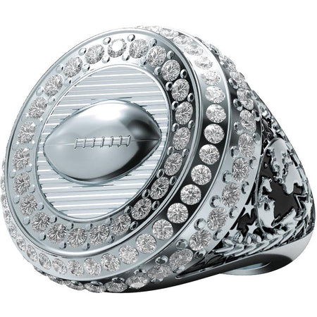Football World Class Championship Stones Ring - Silver [RSWCG-FB-STN-S]