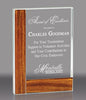 Rectangle Crystal Award with Wood Border - 8 inch [CM705-8]