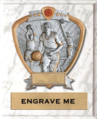 Basketball Sport Legend Shield Plaque - Male 9"x12" [P9RSLS-BKM]