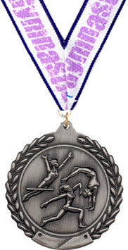 2.75 in Gymnastics Female Wreath Framed Medal- Silver [M311-GF-S]