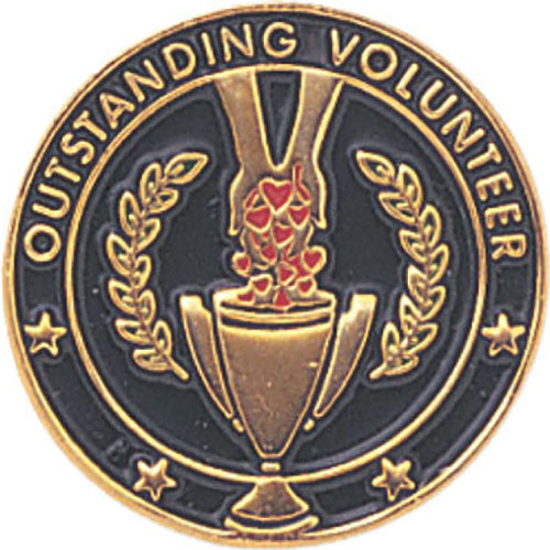 Outstanding Volunteer Enameled Round Pin [PCM-SRV-312]