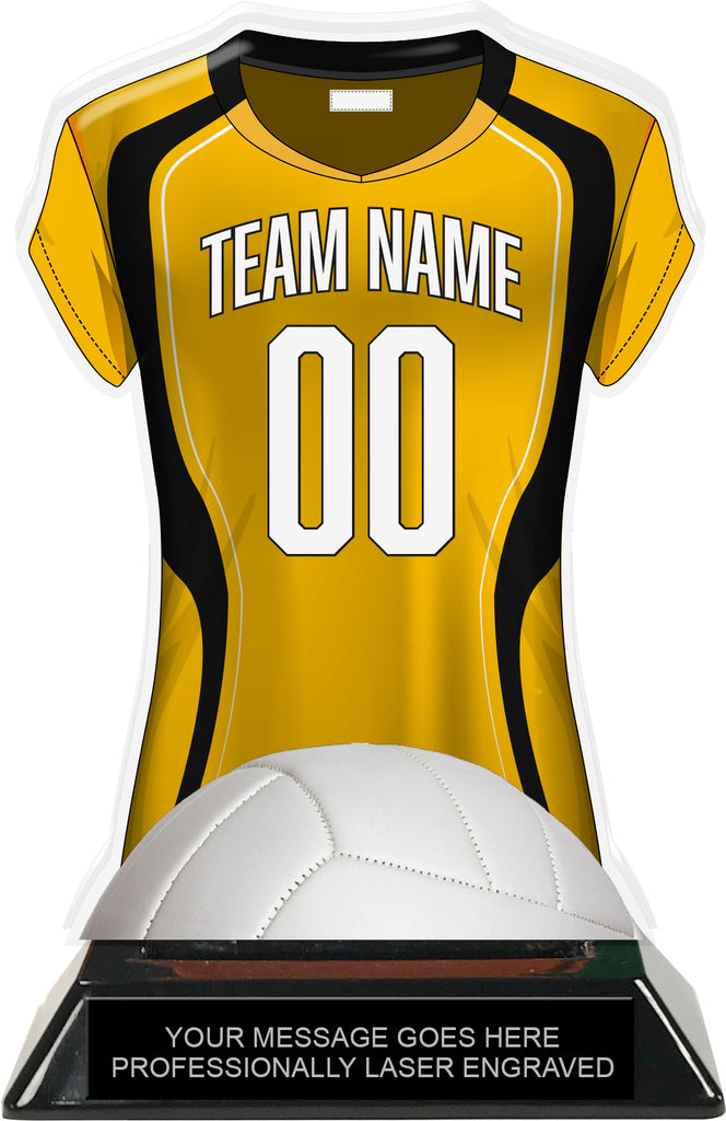Volleyball Jersey Colorix-T Acrylic Trophy- Gold [TACR7-JSY-VB-GLD-Q]