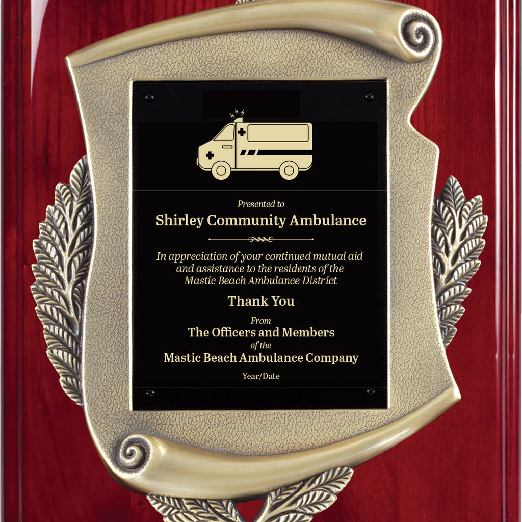 Antique Gold Metal Casted ScrollsÂ on Piano Finish Plaques