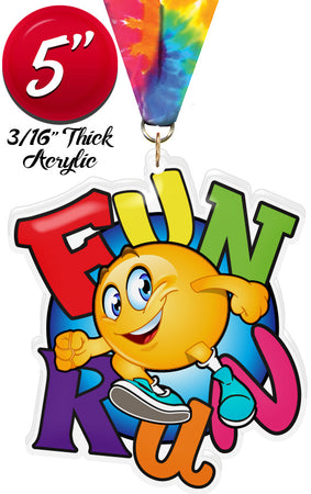 Fun Run Colorix-M Acrylic Medal - 5 inch [MACR5-FNRN-Q]