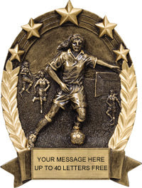Soccer Gold Star Resin Trophy - Female [GSOR6-SCF]