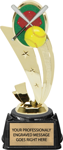 Softball Color Scene Theme on a Synthetic Base [TRDCSF-SB]