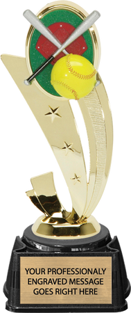 Softball Color Scene Theme on a Synthetic Base [TRDCSF-SB]