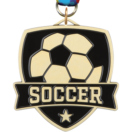 2.5" Soccer Banner Shield Medal [MPSHD2-SC]