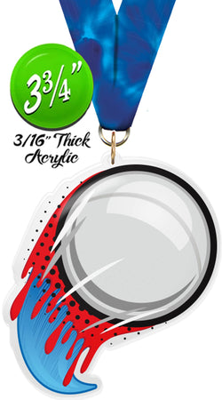 Ping Pong Ball Splatters Colorix-M Acrylic Medal [MACR375-SPLT-TBLTN-Q]