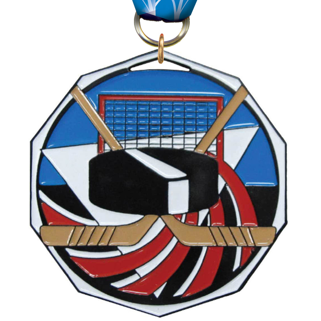 Hockey Decagon Painted Medal [MDCM2-HK]
