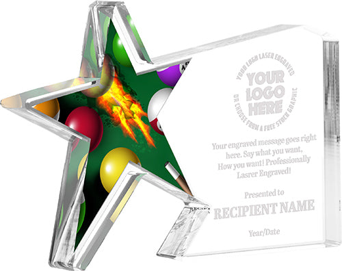 Billiards Galaxy Star Acrylic Award- 4x5.5 inch [ATDSTR-BL-4-Q]
