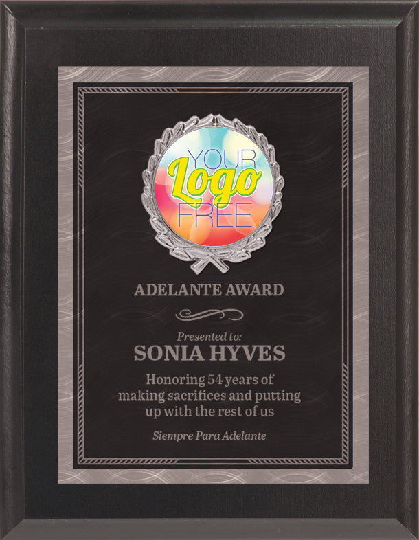 Smoke Chrome Plated Sunray Custom Insert Plaque - 7x9 inch [PXJ816Si-7X9-BLK]