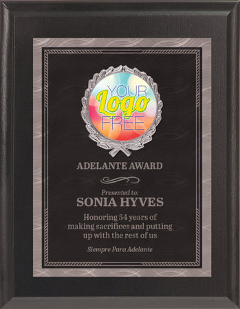 Smoke Chrome Plated Sunray Custom Insert Plaque - 7x9 inch [PXJ816Si-7X9-BLK]