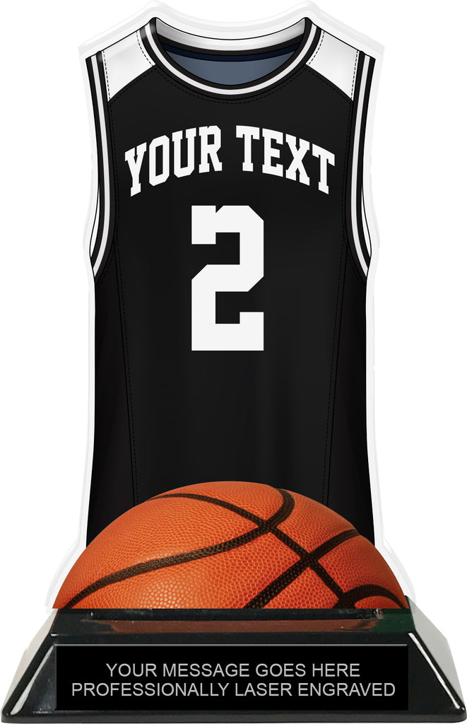 Basketball Jersey Colorix-T Acrylic Trophy - Black [TACR7-JSY-BK-BLK-Q]