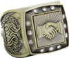 Championship Ring with Activity Insert- Handshake Gold [RGSJ-G-12ST-HNDSHK]