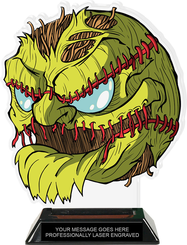 Exclusive Softball Zomball Colorix-T Acrylic Trophy - 8.25 inch [TACR8-ZMBL-SB-Q]