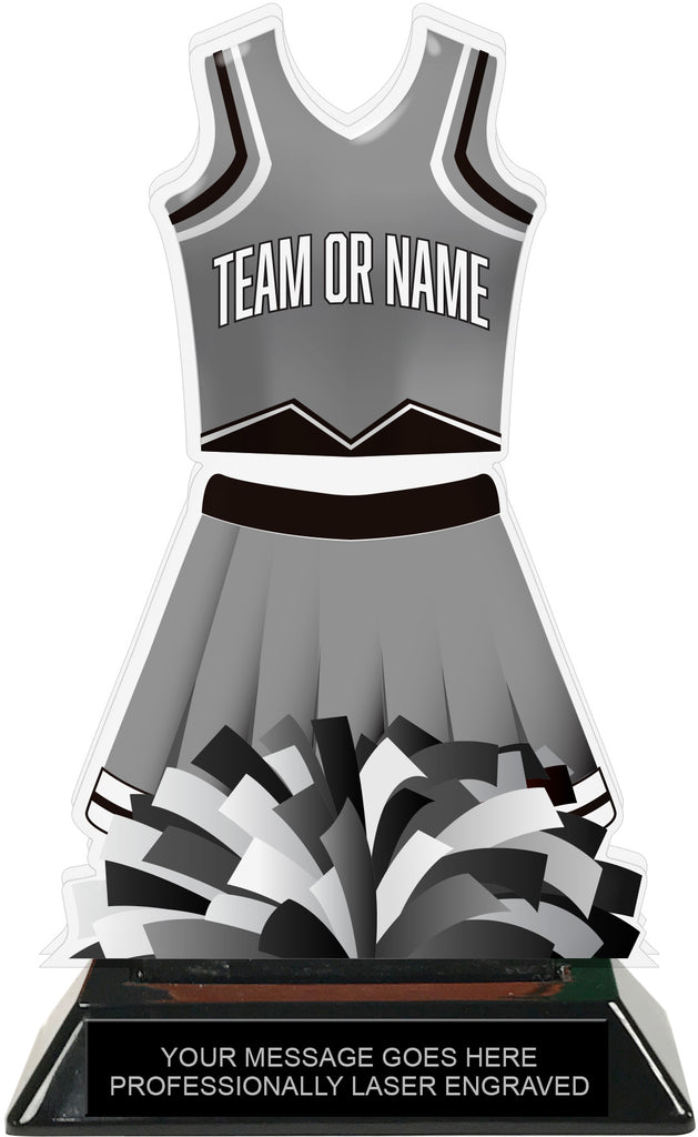 Cheer Uniform Colorix-T Acrylic Trophy - Gray [TACR7-JSY-CH-GRY-Q]