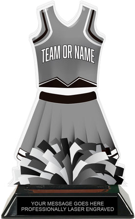 Cheer Uniform Colorix-T Acrylic Trophy - Gray [TACR7-JSY-CH-GRY-Q]