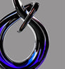 Black & Blue Glass Curl- 13 inch [AGC20]