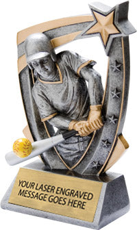 Softball 5 Star 3D 6" Resin Trophy [R53D5-SB]