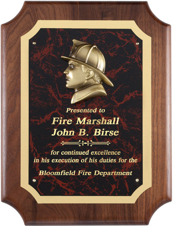 Tribute Plaque with Fireman Profile Casting [PMFF100]