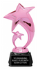 Double Shooting Stars Pink Metallic Trophy on Synthetic Regal Base [TPNK7-DSS]