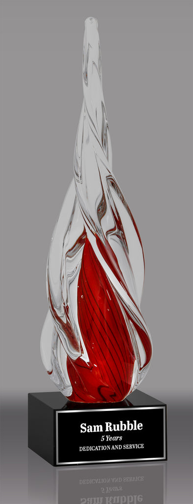 Red Twisted Spire Art Glass [AGJ61-12]