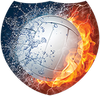 Volleyball Fire & Water Shield Insert [SH-3727]