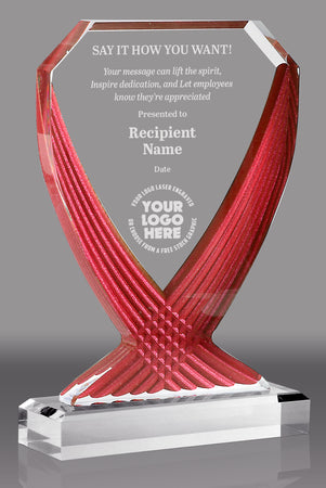 Diamond Vase Acrylic Award- Red 9 inch [ADVS-RED-9]