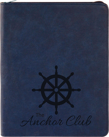 Blue Leatherette Portfolio with Zipper [PZPJ912-355]