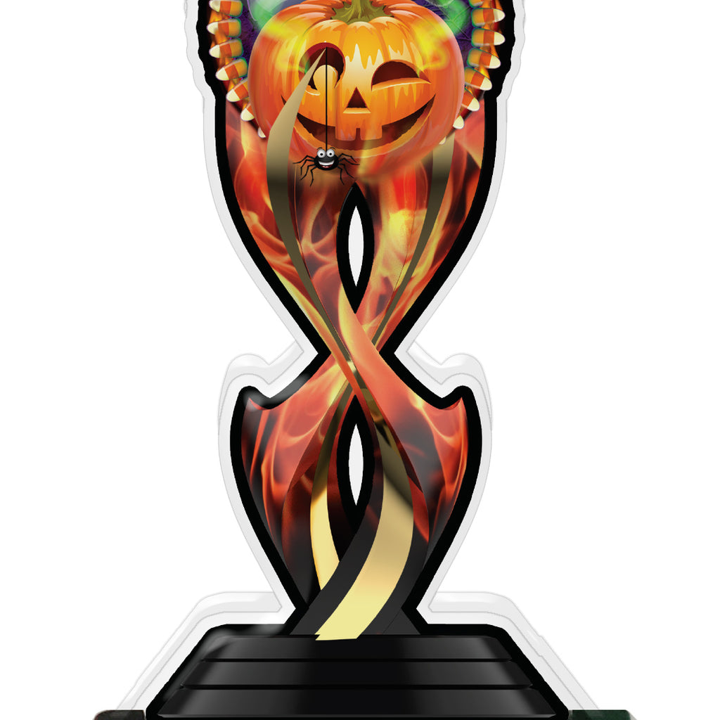 Halloween Pumpkin Tribal Flames Acrylic Trophies