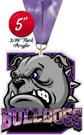 Bulldogs Mascot Colorix-M Acrylic Medal [MACR5-MSCT-BLDG-Q]