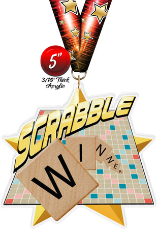 Scrabble Colorix-M Acrylic Medal- 5 inch [MACR5-SCRBL-Q]