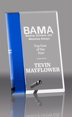 Crystal Award with Sapphire Blue Highlight- 4x6 inch [GT2854-46]