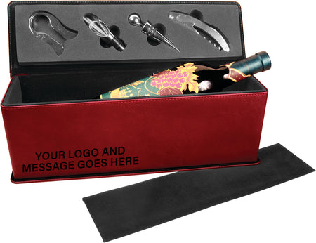 Leatherette Single Wine Box with Tools- Rose [GWJBX77]