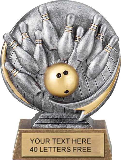 Bowling Round 3D Sport Resin Trophy - 5" [RSR5-BW]