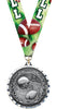 Football Diecast Medal with Diamond Cut Border- Silver [MM2DC-FB-S]