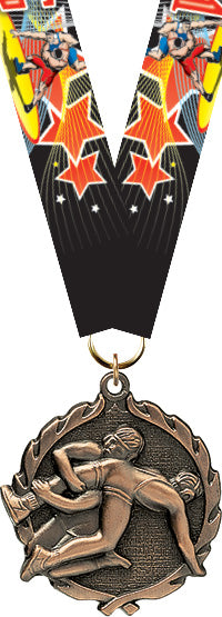 Wrestling Wreath Medal- Bronze [MP18-WS-B]