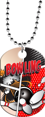 Bowling Comic Style Monster Dog Tag [DTXL-BW-CMC]