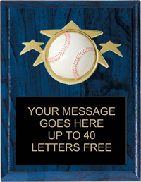 Baseball Triple Star Plaque [PTS68-BS]