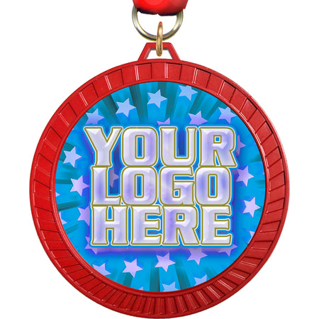 2.5" Red Sunray Custom Insert Medal [MXSR25-RED]