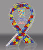 Custom Autism Puzzle Awareness Ribbon Acrylic Award - 6 inch [ATRIB-AS-6-FC-Q]