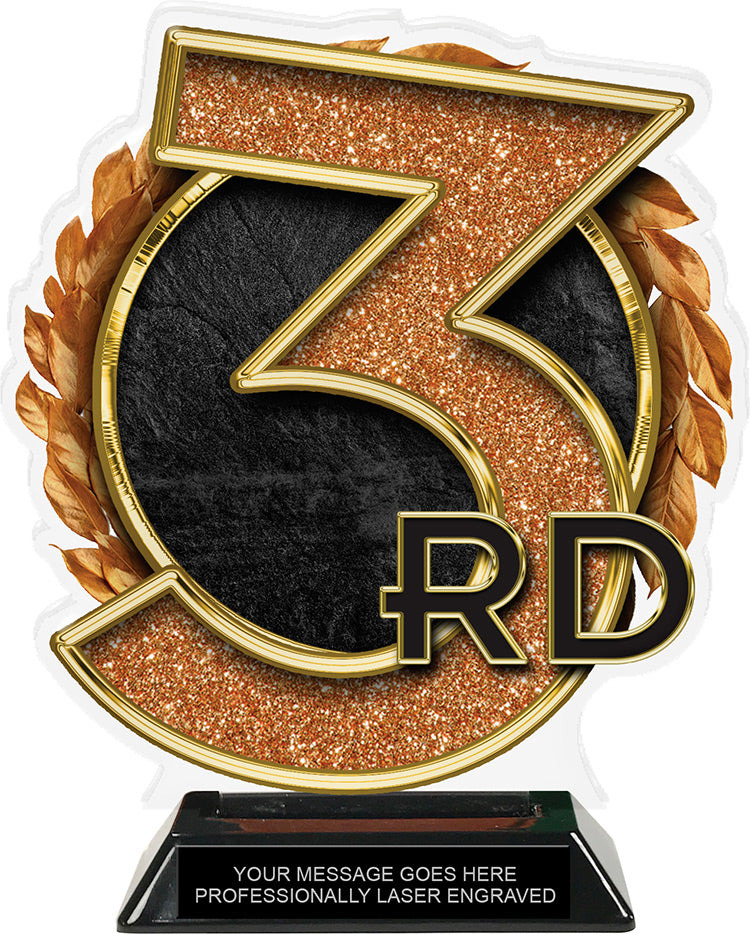 3rd Place Colorix-T Acrylic Trophy- 8.25 inch [TACR8-3RD-Q]