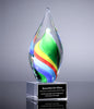 Rainbow Colored Twist Art Glass Award - 9