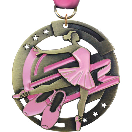 2.75" Ballet Dimensional Color Medal [M3EM-BT]
